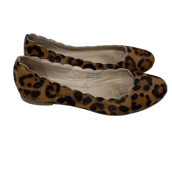 Boden Cheetah Print Scalloped Edge Round Toe Flat - Picture 1 of 9